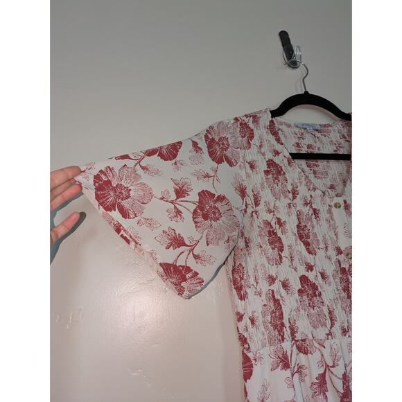 Polagram Dress Womens Medium Floral Romantic Feminine Lined Pockets Modest Maxi - Picture 7 of 15